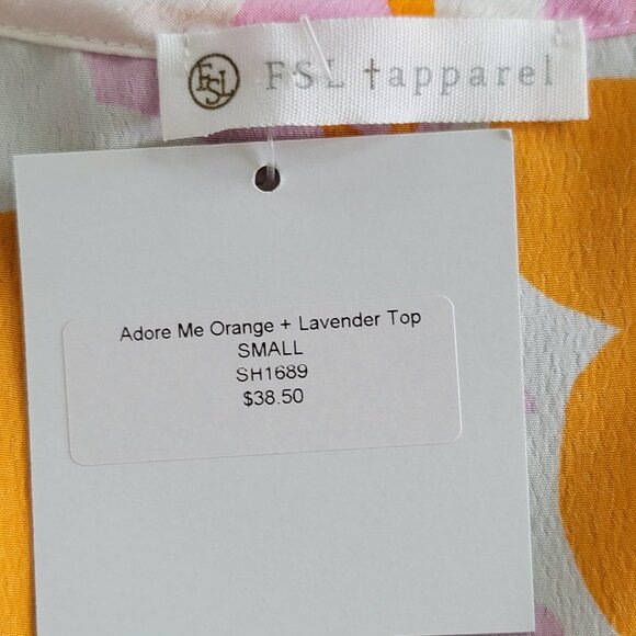 Adore Me Orange & Lavender Top Sleeveless Blouse Small, New with Tag - Picture 4 of 11